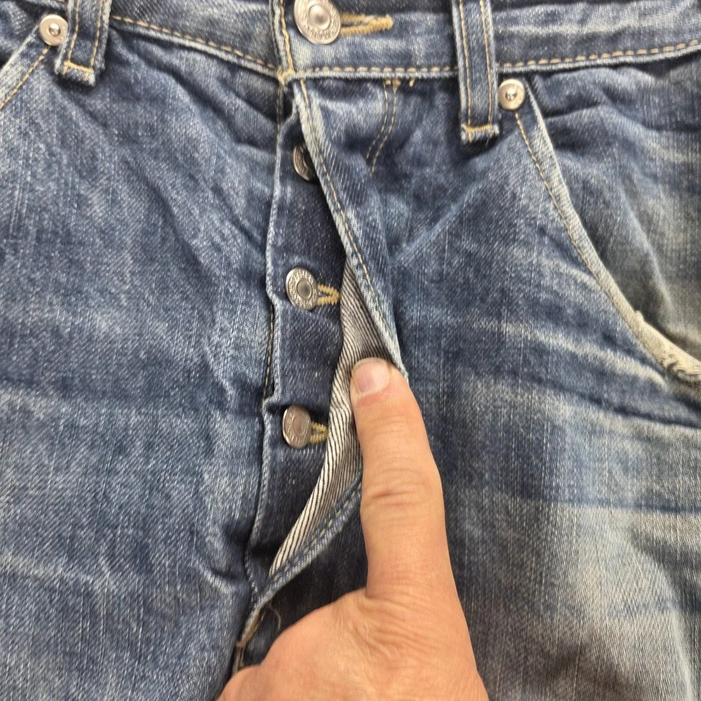 VTG Levis Engineered Jeans Mens Blue Twisted Button Fly Medium Wash Fits 34x30